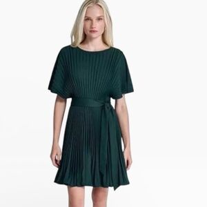 DKNY Women's Sunburst Pleated Fit & Flare Dress
